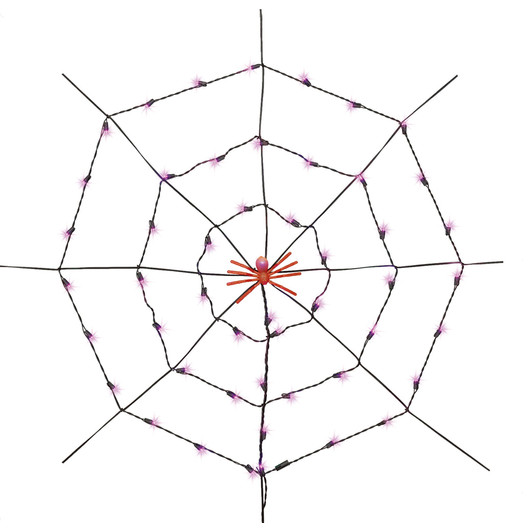 Indoor/Outdoor 50-Count LED Spider Web Lights, Multicolor, 5', Halloween by Way To Celebrate