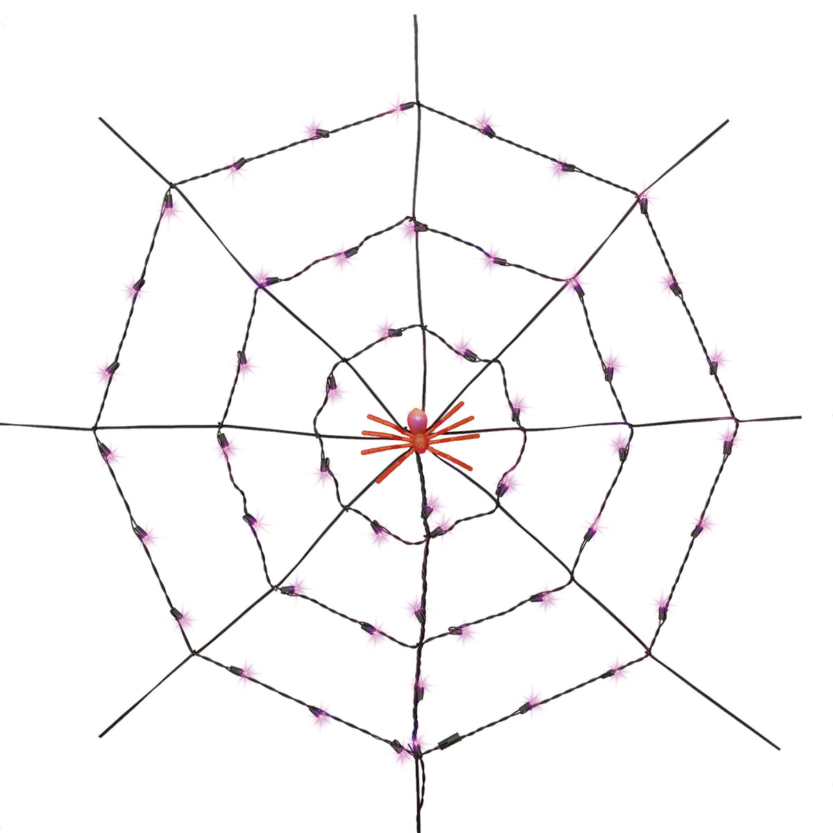 Indoor/Outdoor 50-Count LED Spider Web Lights, Multicolor, 5', Halloween by Way To Celebrate