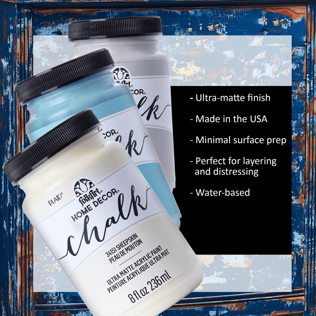 FolkArt Home Décor Chalk Acrylic Craft Paint Set, Multicolor, Ultra Matte Finish, Set of 9, 2 fl oz