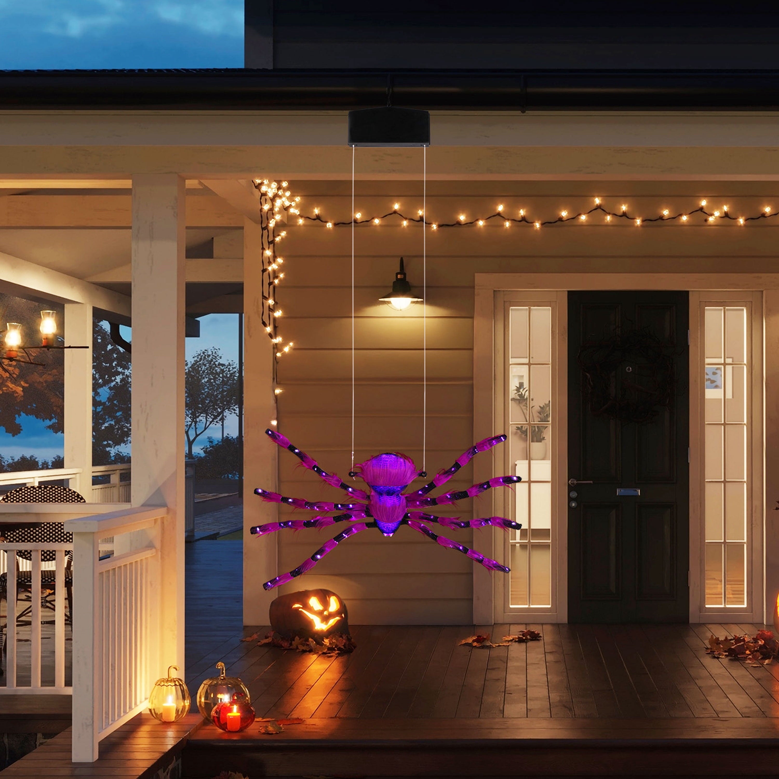 Mr. Halloween 4 ft. Outdoor Animated Spider Web - Purple Web