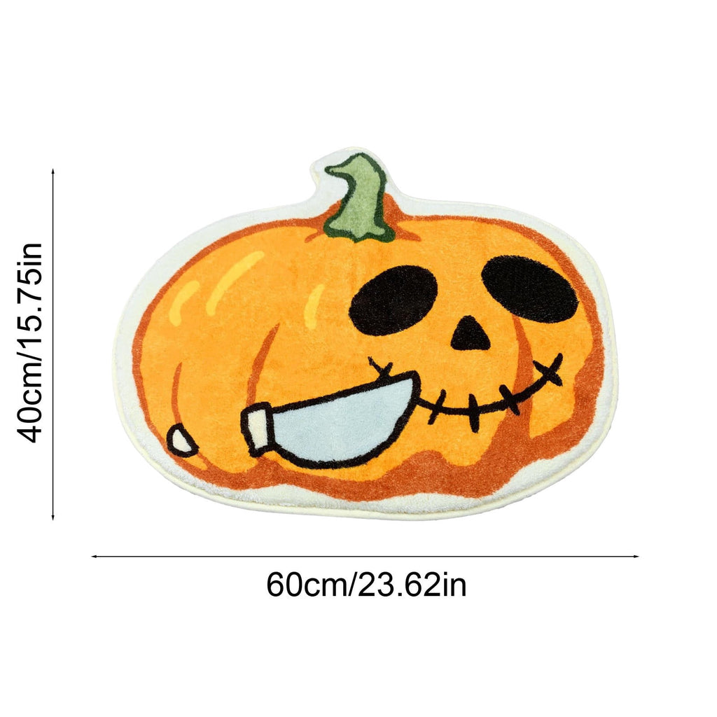 Halloween Fall Thanksgiving Bath Mat Ghost And Pumpkin Shaped Absorbent Non Slide Soft Doormat For Entryway Decor