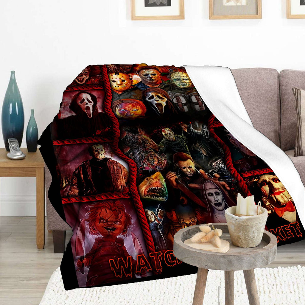 Jbralid This is My Horror Movie Watching Blanket, Horror Movie Blanket, Halloween Blanket, Scary Movie Blanket, Horror Blanket Gifts for Halloween 40x50 in