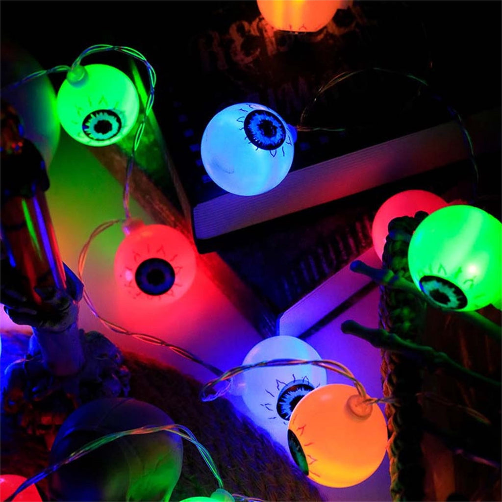 Halloween Decorations 20 LED Spooky Eyeball Lights Outdoor Green Firefly Lights For Garden Yard Patio Pathway Lawn Halloween Party