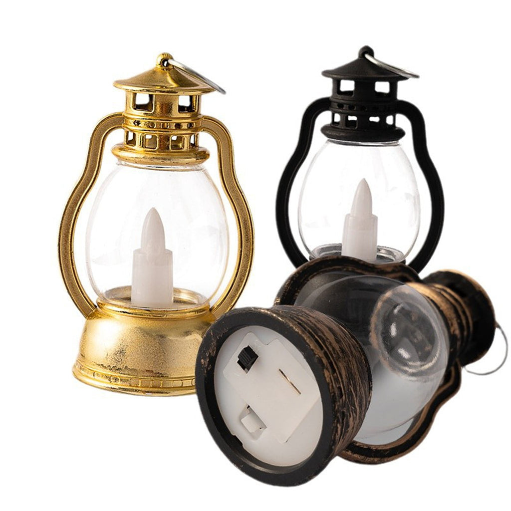 Djiypn Mini Lanterns 2Pack LED Small Lanterns Decorative Indoor Outdoor Hanging Lantern Decorative Candle Light Farmhouse Decor for Weddings Western Camping Party Halloween Christmas Decorations