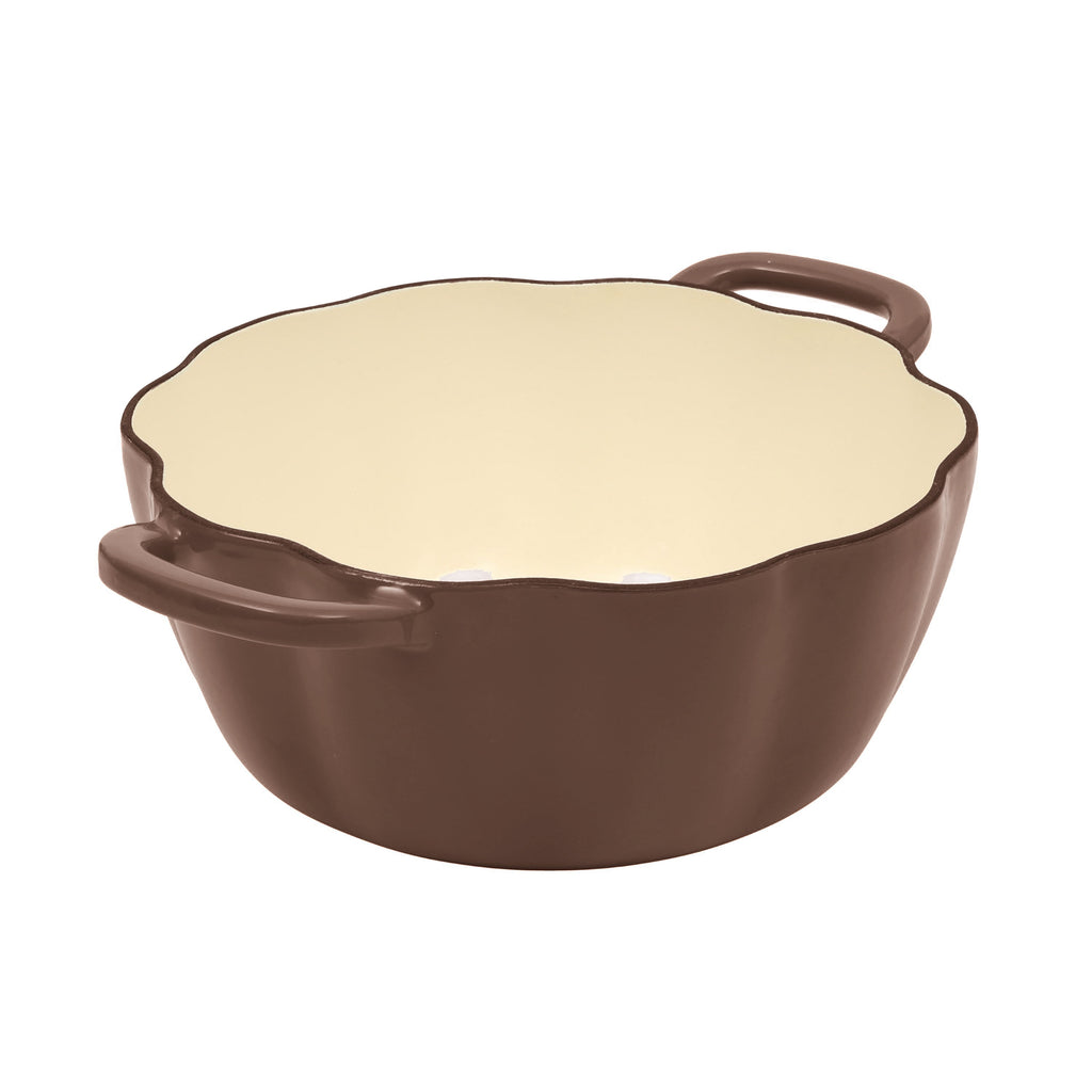 The Pioneer Woman 3.5-Quart Pumpkin Enameled Cast Iron Dutch Oven, Linen