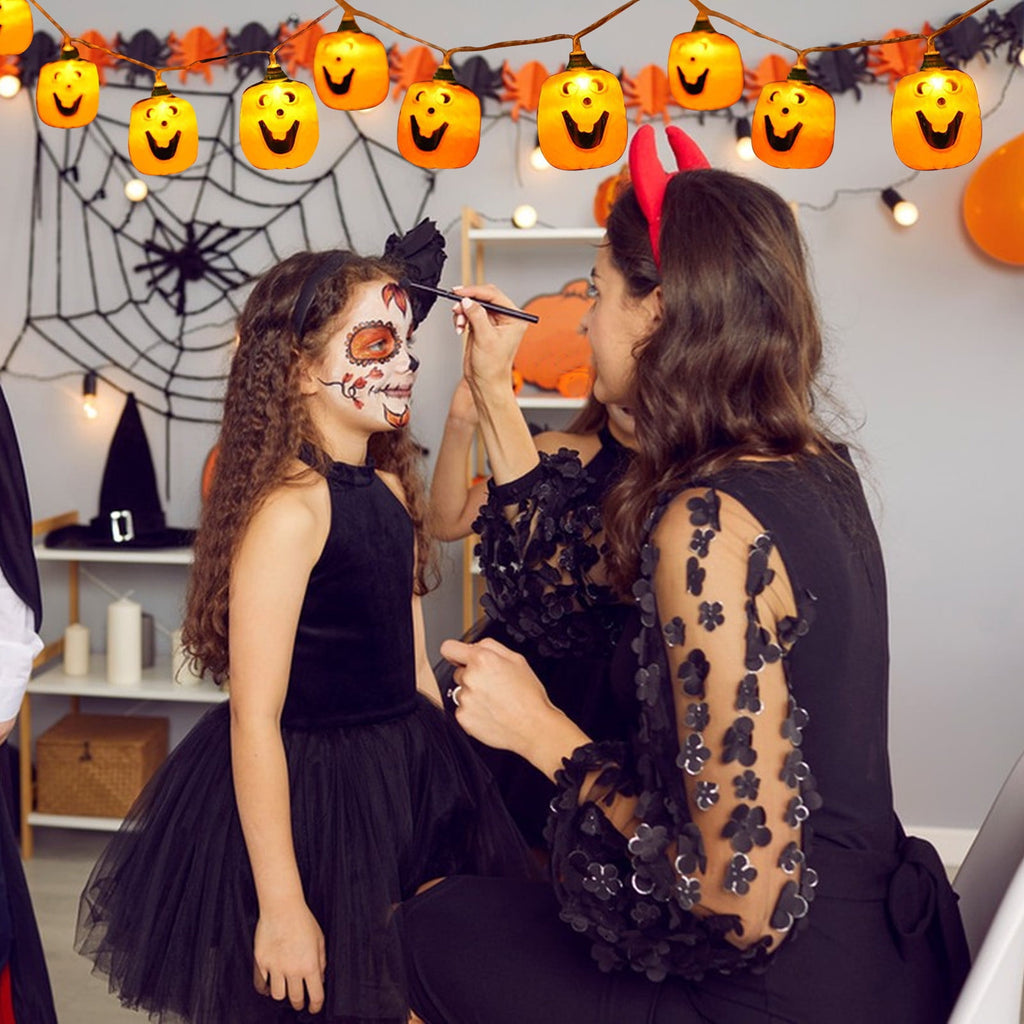 Darzheoy Halloween Pumpkin String Lights, LED Pumpkin Lights, 10 LED 5 FT Battery Operated String Lights, Halloween String Lights for Outdoor Indoor Halloween Party Decorations