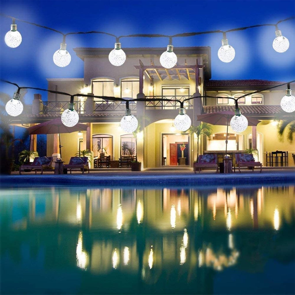 Toodour Solar String Lights Outdoor, 35.6ft 60 LED Waterproof Solar Powered Globe Patio Lights with 8 Modes for Garden Home Gazebo Yard Decorations (Warm White)