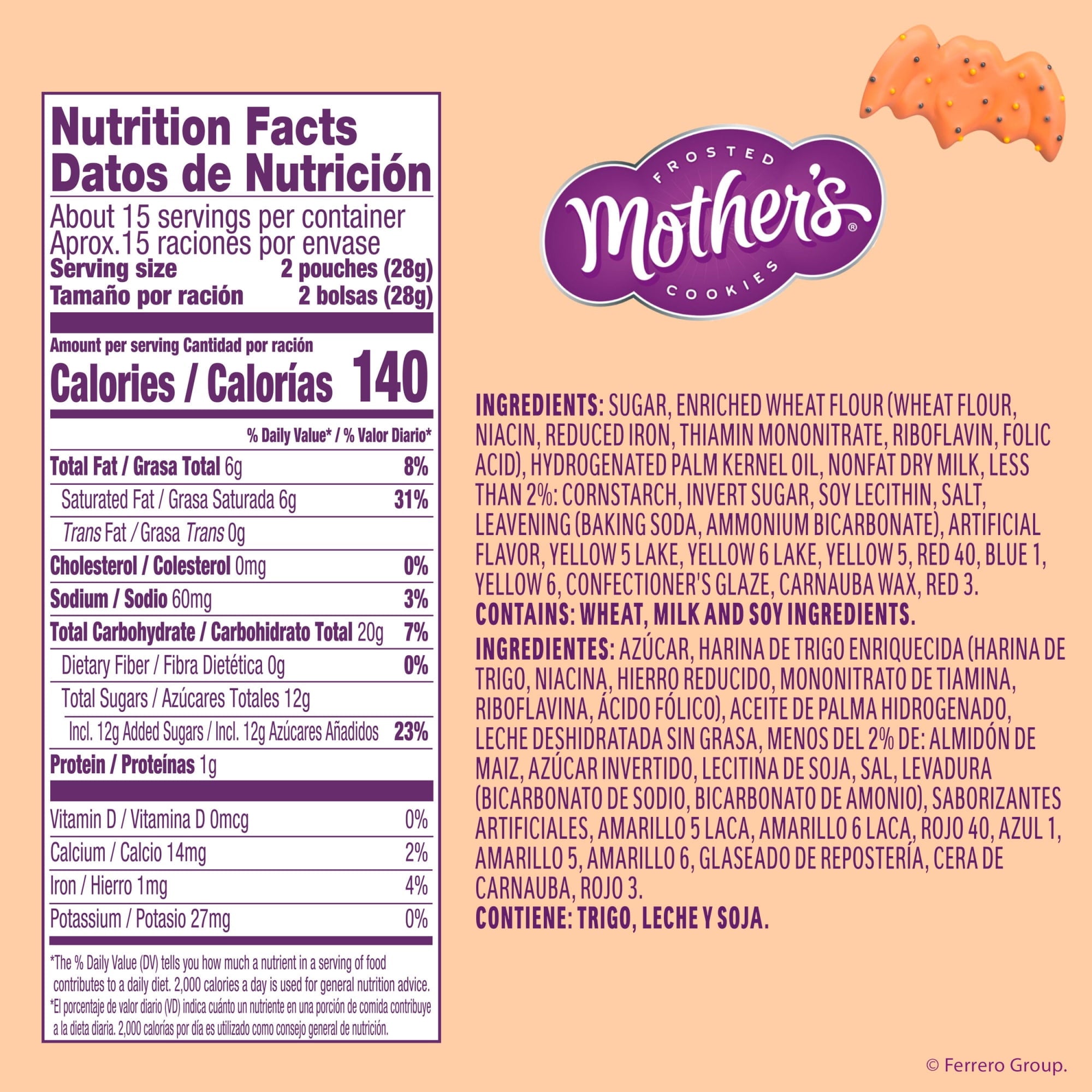 Mother's Eerie Critters, Halloween Snacks, Frosted Animal Cookies, 30 Pack, 0.5 oz Each