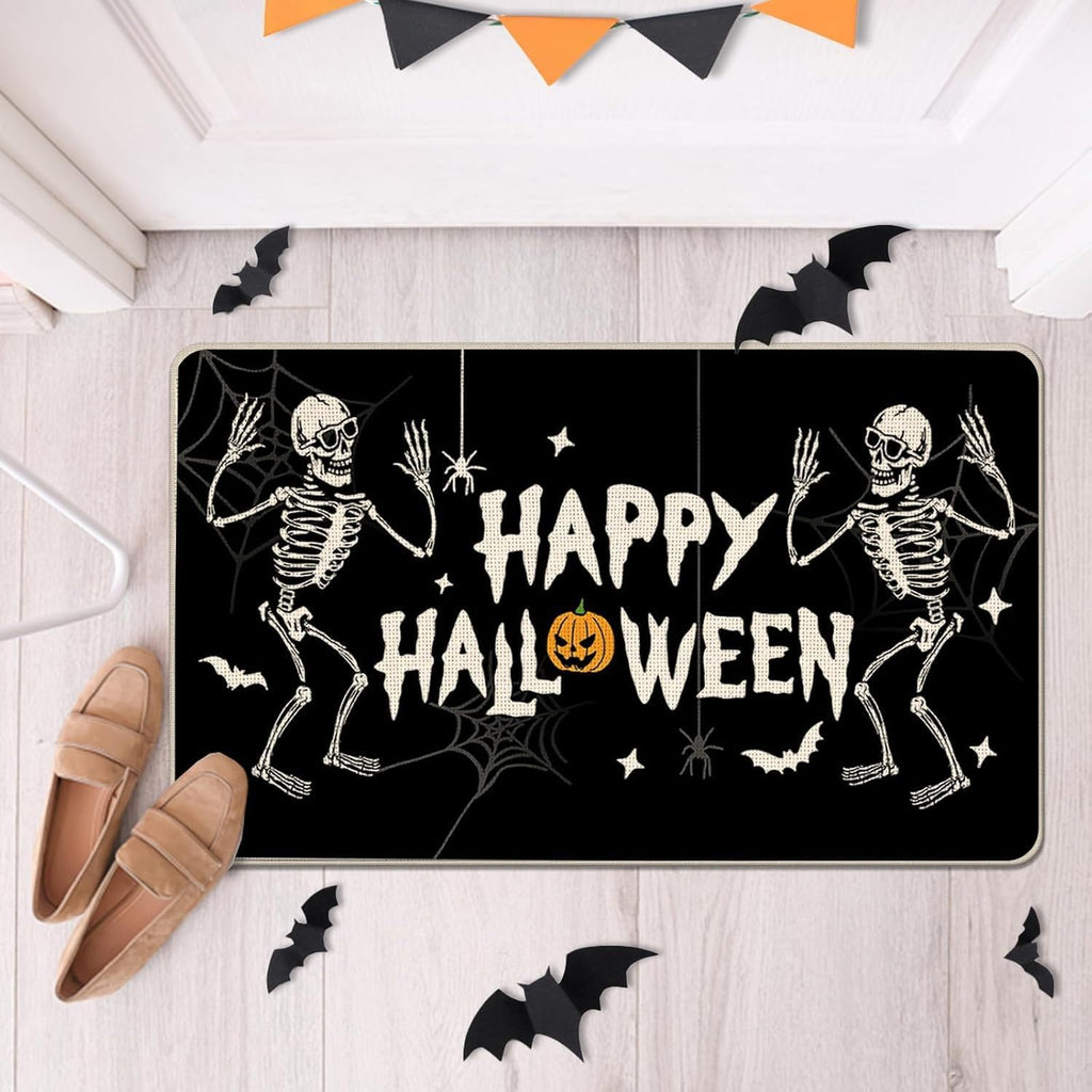 ASKETAM Halloween Doormat Indoor/Outdoor Non-Slip Carpet 19.5" x 31.3" (Dancing Skeleton)