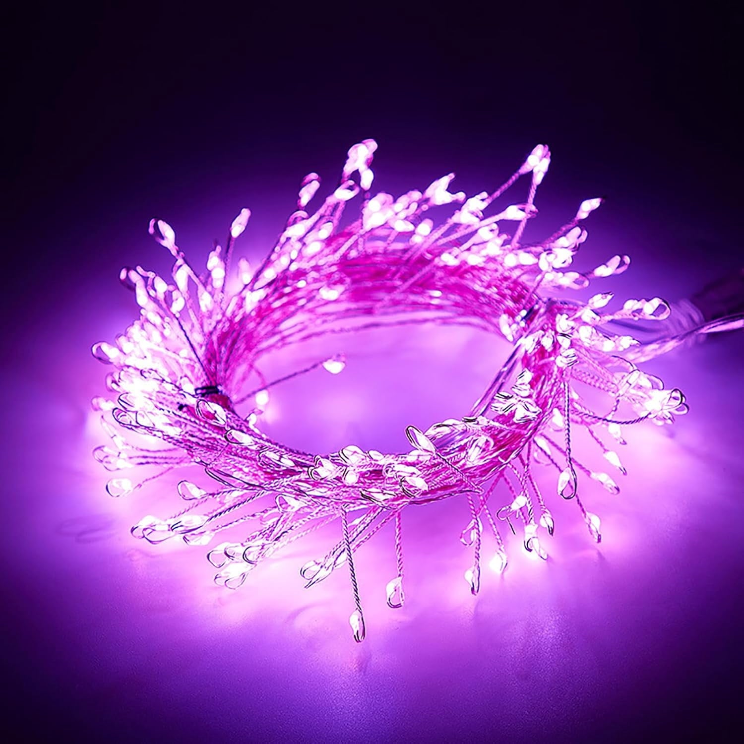 Mini Firecrackers String Light 19.68Ft 200 LED USB Operated 8 Modes Cluster Chain Fairy String Lights with Remote Control Firefly Lights for Xmas Party Home Garden Decoration