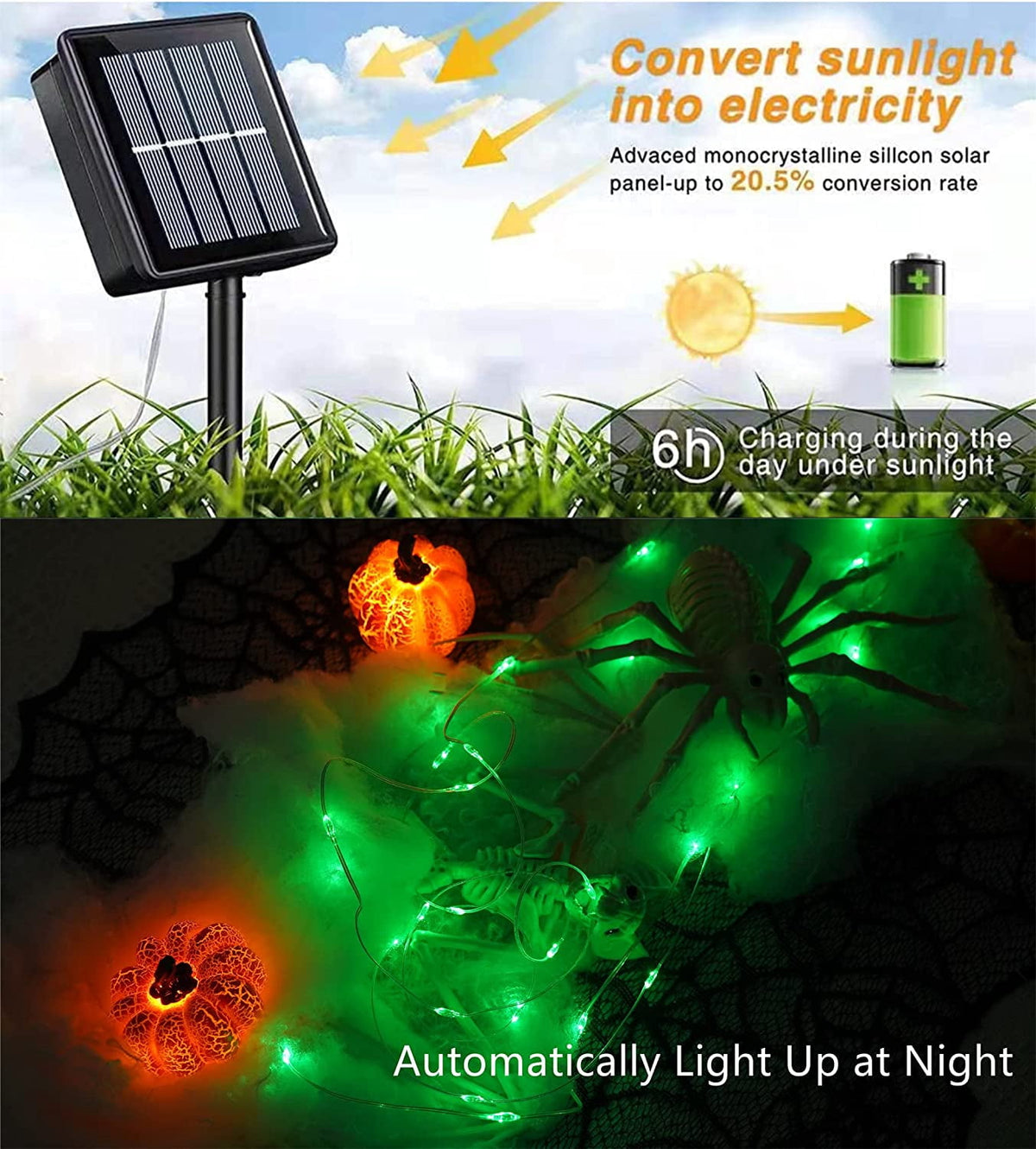 Purple Solar Fairy Lights Outdoor Waterproof, 4 Packs Each 33ft 100 LED Solar String Lights, 8 Modes Silver Wire Solar Twinkle Lights for Halloween Christmas Patio Garden
