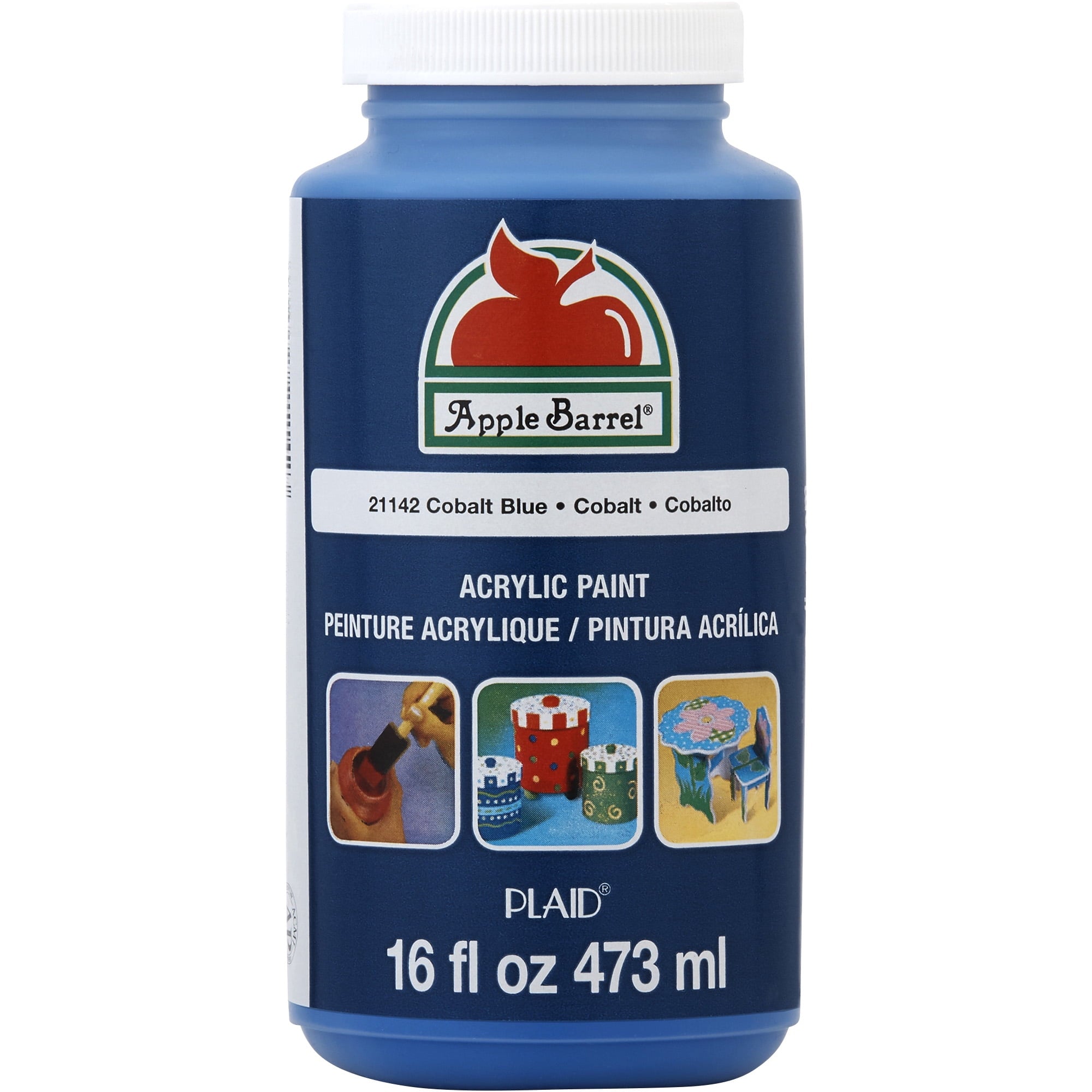 Apple Barrel Acrylic Craft Paint, Matte Finish, White, 16 fl oz.