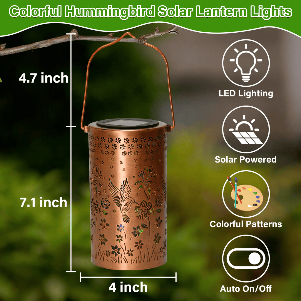 Colorful Solar Lanterns IP65 Outdoor Waterproof, Mother's Day Gifts for Women Mom Grandma - LED Colorful Sunflower Solar Lights Metal Hanging Lantern for Patio Yard Porch