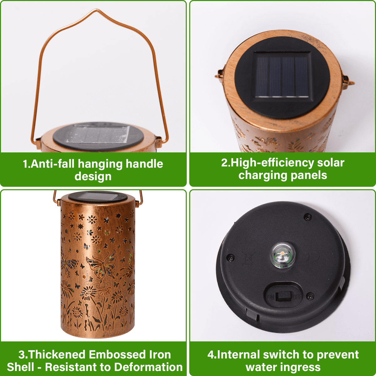 Colorful Solar Lanterns IP65 Outdoor Waterproof, Mother's Day Gifts for Women Mom Grandma - LED Colorful Sunflower Solar Lights Metal Hanging Lantern for Patio Yard Porch