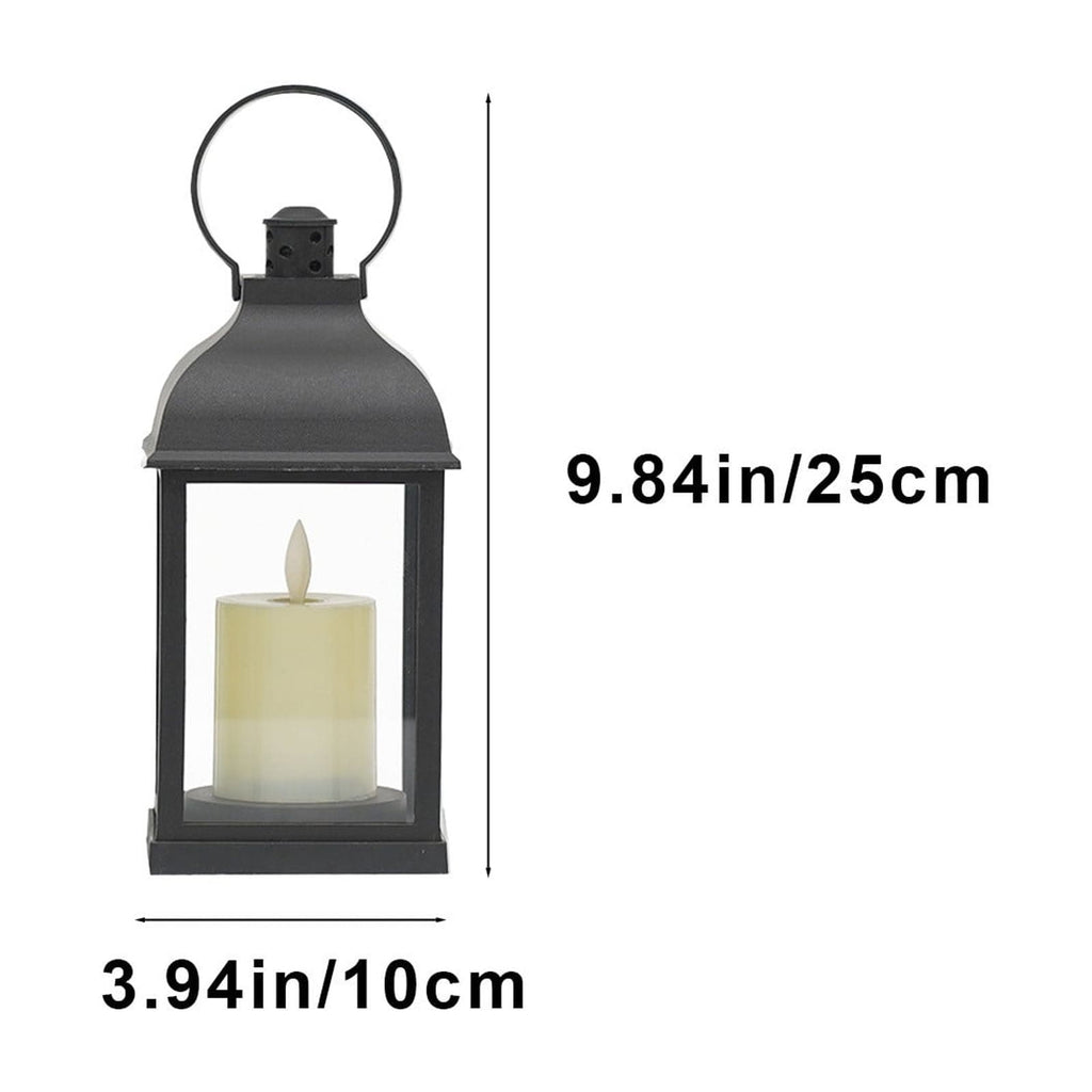 Japceit Electronic Candle Lamp, Flameless LED Wind Light, Outdoor Camping Lantern with Timer, Halloween Christmas Party Decoration, Battery Operated Candlestick for Tabletop