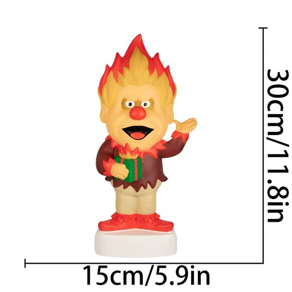 11.8" Heat and Snow Miser Light Up Figure Ornaments, Christmas Tabletop Decor LED Light, Light-Up Desktop Figurine for Home Room Christmas Decorations