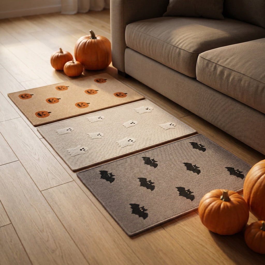 Halloween Ghost Door Mat, Cute Welcome Mat for Front Door Porch Entryway Haunted Outdoor Decor Spooky Decorative Entrance Doormat Non Slip Halloween Rug, 16" x 24"