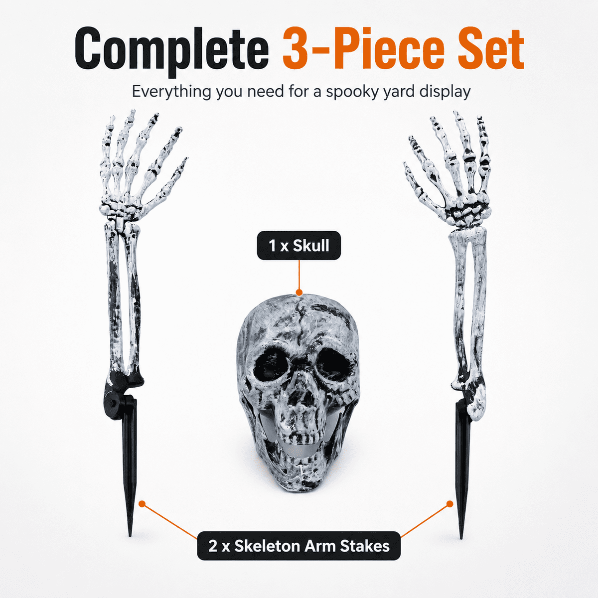 Kabuer Halloween Skeleton Decorations, Skeleton Stakes for Halloween Party Yard Outdoor Graveyard Props Decor