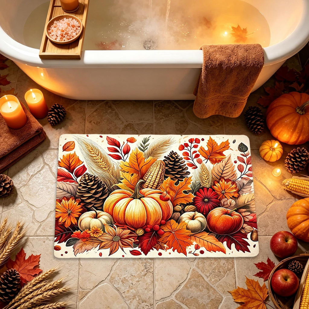 Autumn Door Mat for Entryway, 16x24 Inch, Fall-Themed Floor Doormat for Home Decor, Non-Slip Rug Mat for Living Room, Kitchen, Bedroom, Gifts for Fall Lovers (E)