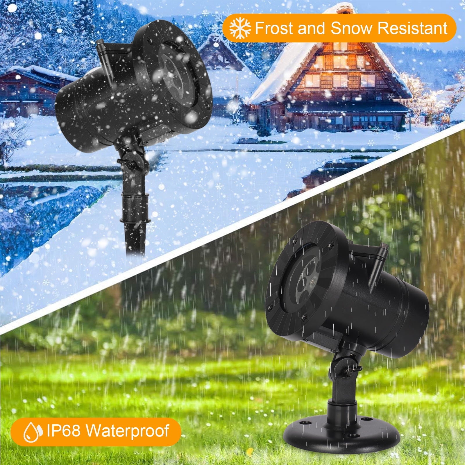 Christmas Halloween Projector Lights, Outdoor Christmas Decorations, LED Projection Lamp 16 Slides for Christmas Party Holiday Yard Garden Decoration