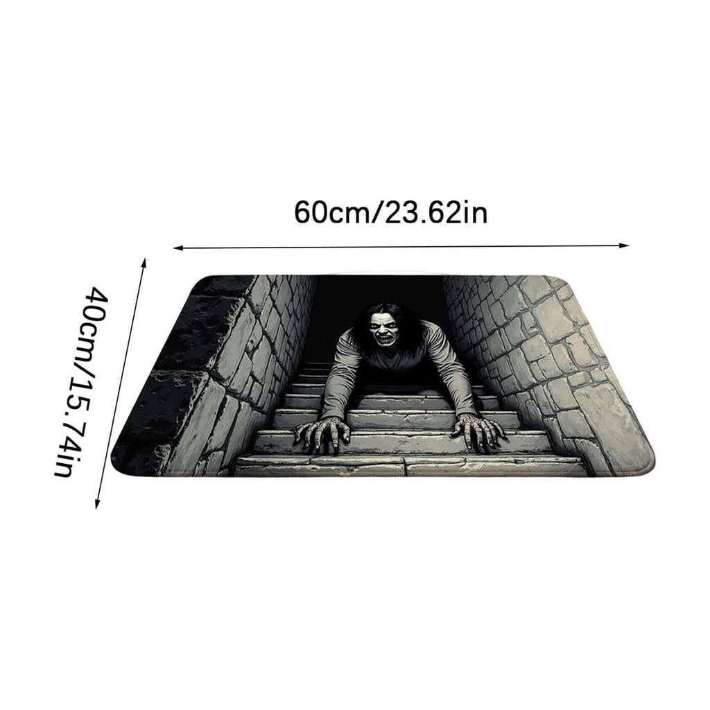 Halloween Decorations-Halloween 3D Scary skeleton Doormat,Creepy Monster Visual Illusion Entryway Rug,Non Slip Rubber Back Rug for Porch Hallway Indoor Outdoor Rug Home Decor