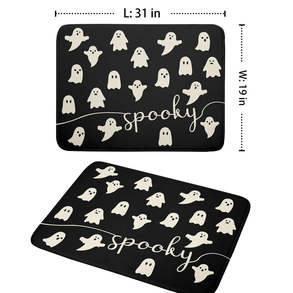 BOOHIT Halloween Door Mat 31x19 Inch Indoor Outdoor Entrance Floor Home Decoration (Pumpkin Head Spooky)
