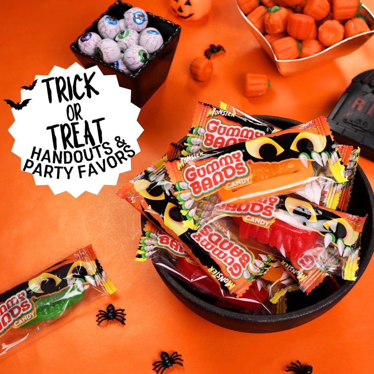 Monster Gummy Bracelets, Trick or Treat Candy, 18 Count, 7.61 Ounce Box