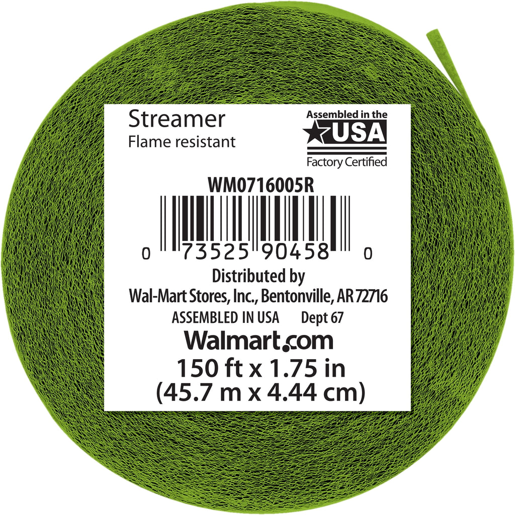 Lime Green Paper Party Streamer, 150', by Way To Celebrate