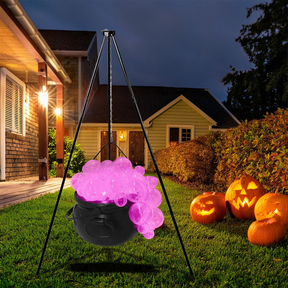 Muecwrye Halloween Decorations Outdoor, Halloween Clearance! Halloween Witches Cauldron on Tripod with Lights, DIY Bubbling Cauldron Set Decor for Home Porch Outside, Halloween Party Supplies