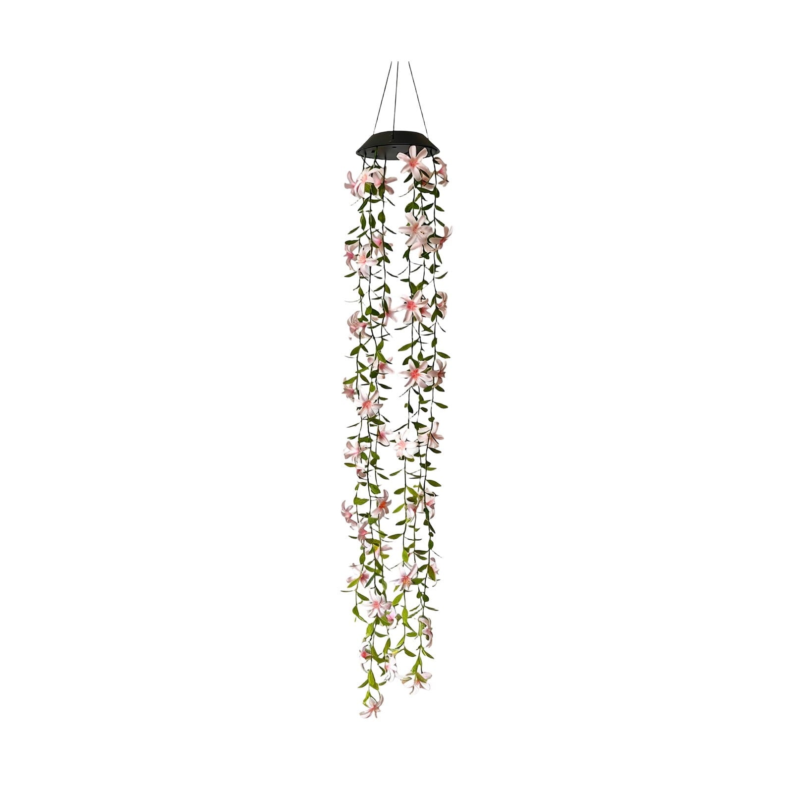 Solar Flower Hanging Wind Chime Light,Waterproof Outdoor LED Pendant Lamp,Solar Powered Auto Charging Warm Glow Light,Decorative Hanging Lantern for Garden Patio Balcony Yard Tree