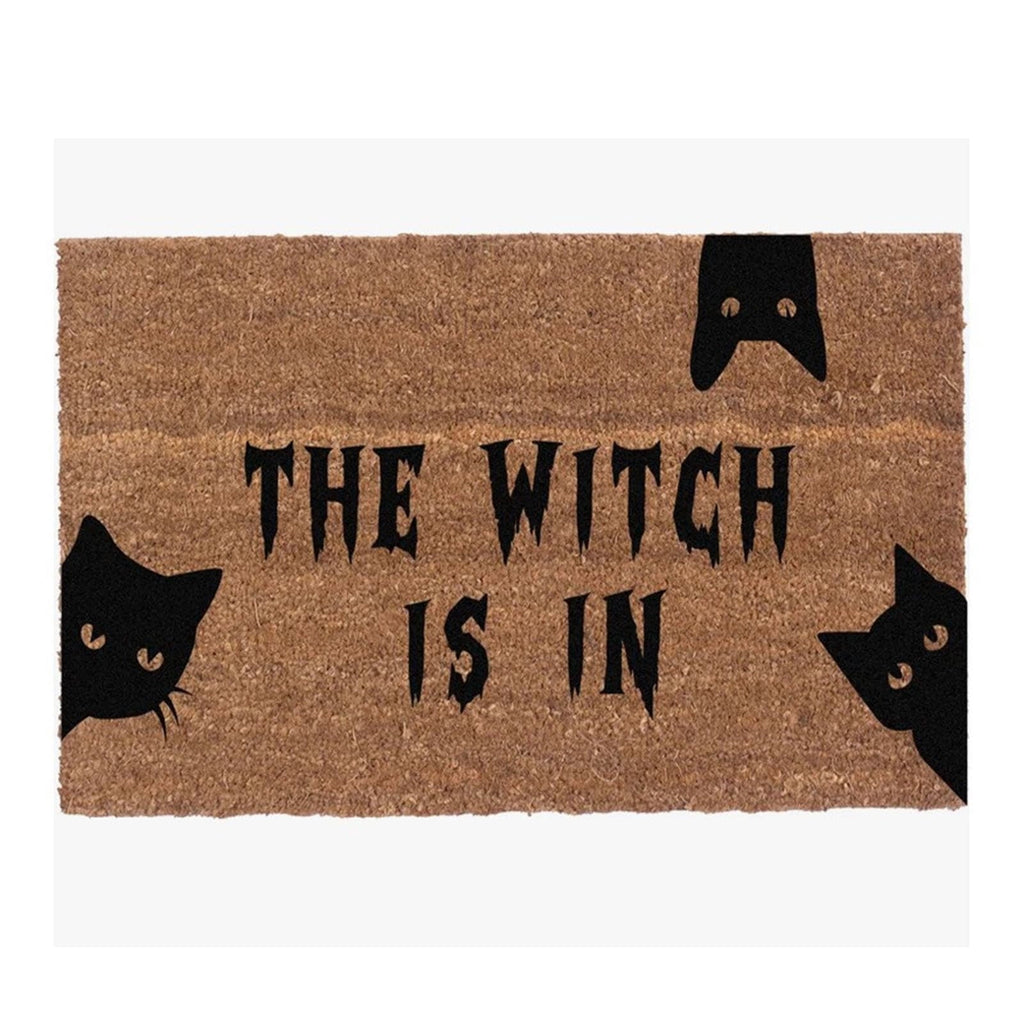 Halloween Doormat Vintage Retro Style Mat 23.6x15.7in Secure-Grip Absorbent Coir Look Entryway Rug for Front Porch Indoor Outdoor Decor by OVFUIZ