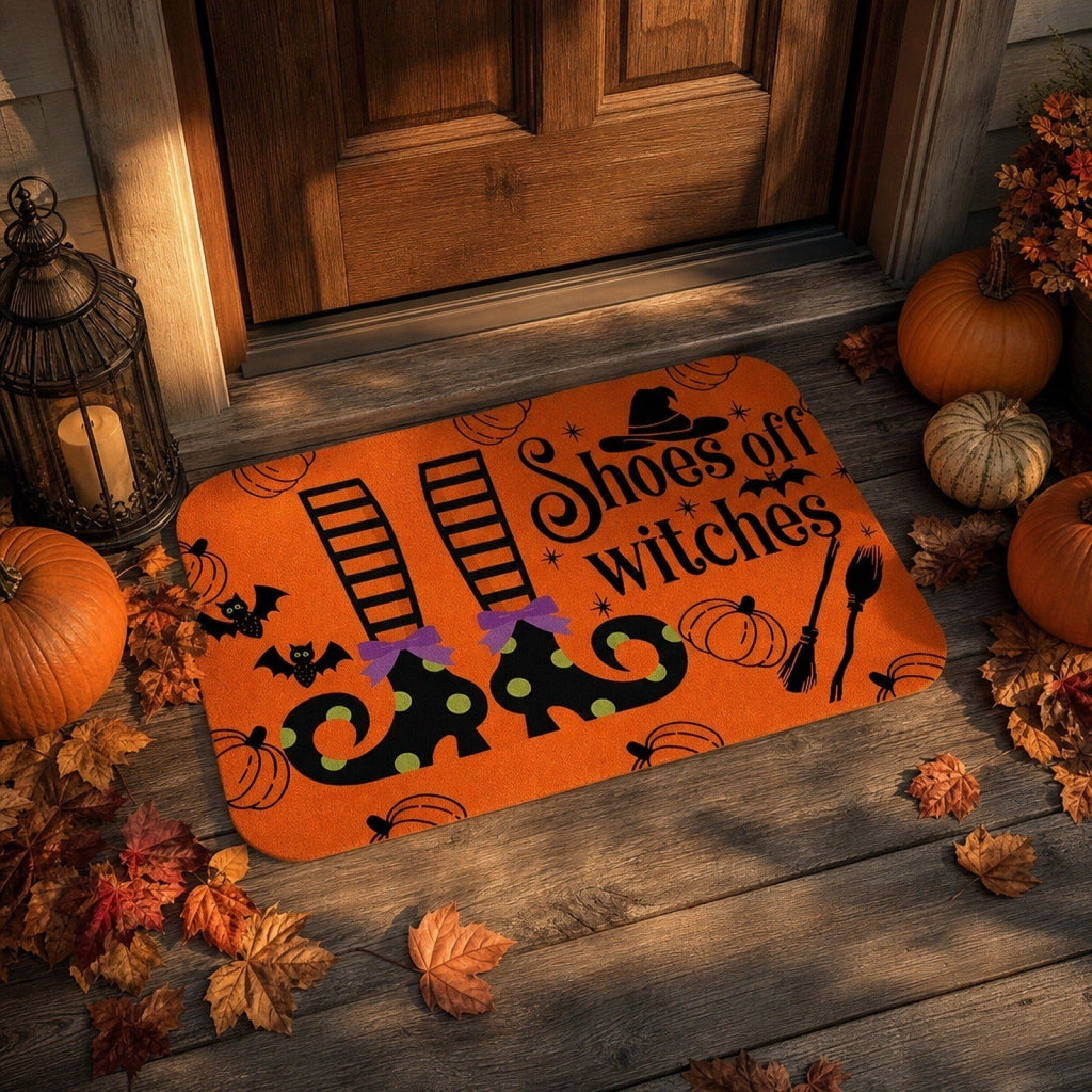 Halloween Celebration Doormat 16x24 Inch, Spooky Ghost Entrance Mat for Front Porch Indoor Outdoor, B
