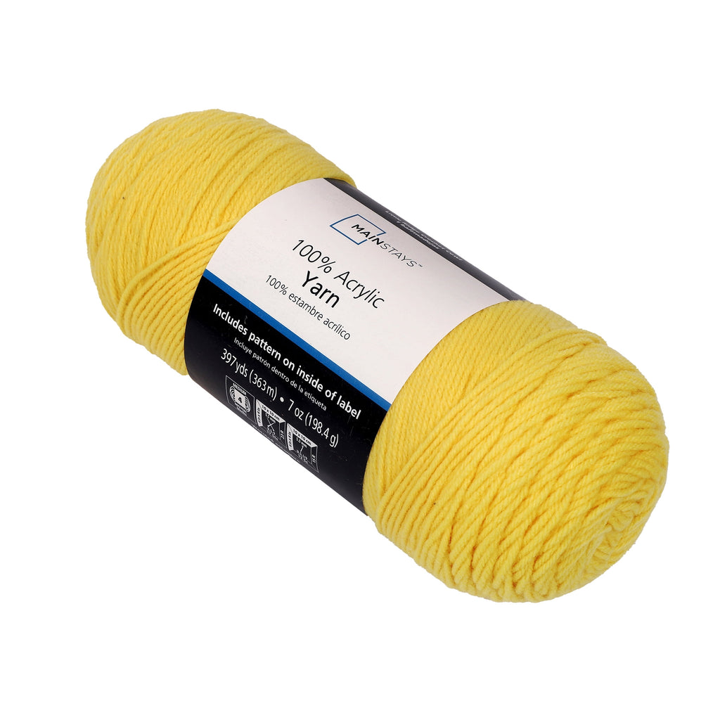 Mainstays Medium 4 Acrylic Yarn, White, 7 oz, 397 Yards