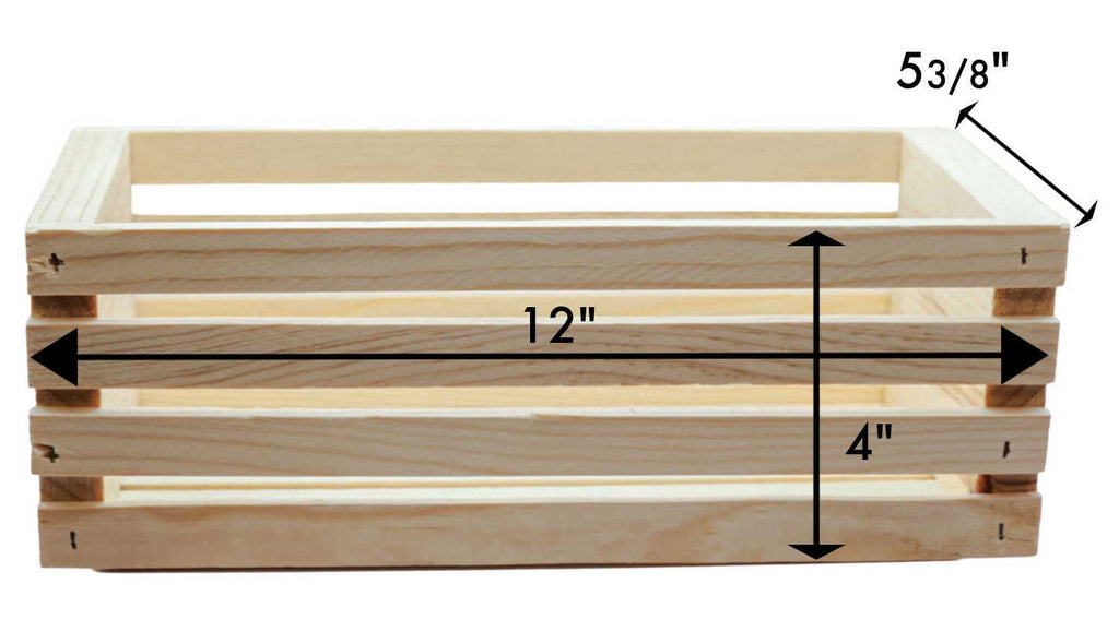 Hello Hobby Unfinished Wood Crate, 12 in x 5.5 in x 4 in