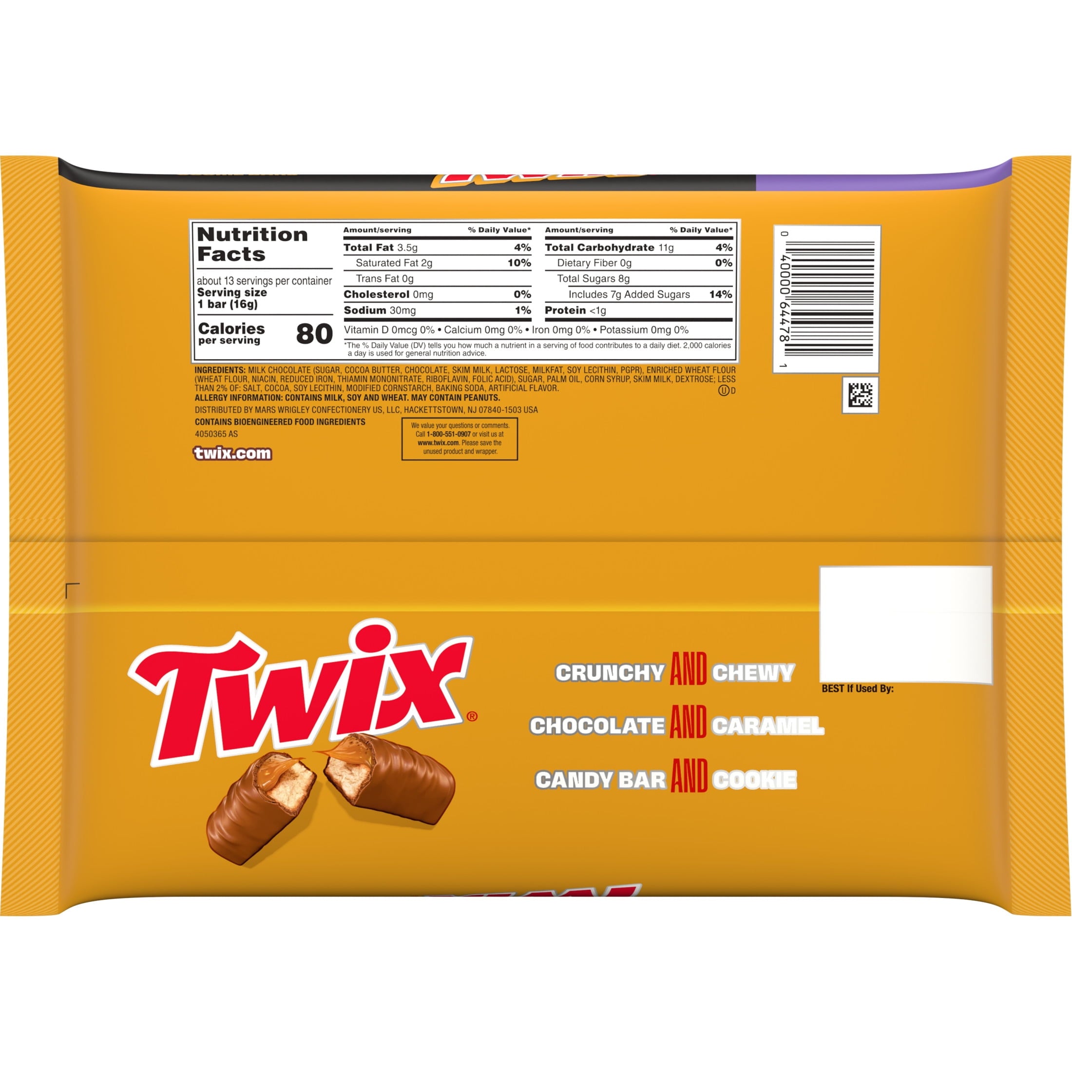 Twix Fun Size Caramel Cookie Halloween Chocolate Bars, Treating Size - 7.41 oz Bag