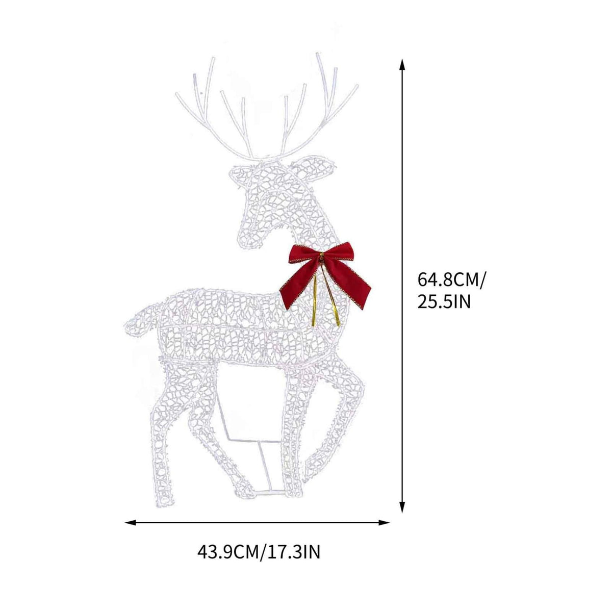 Holloyiver Light up Christmas Reindeer Family, 2D Lighted Reindeer Holiday Decoration, Outdoor Lighted Deer Decorations for Indoor Outdoor Christmas Yard Lawn Art (Mom)