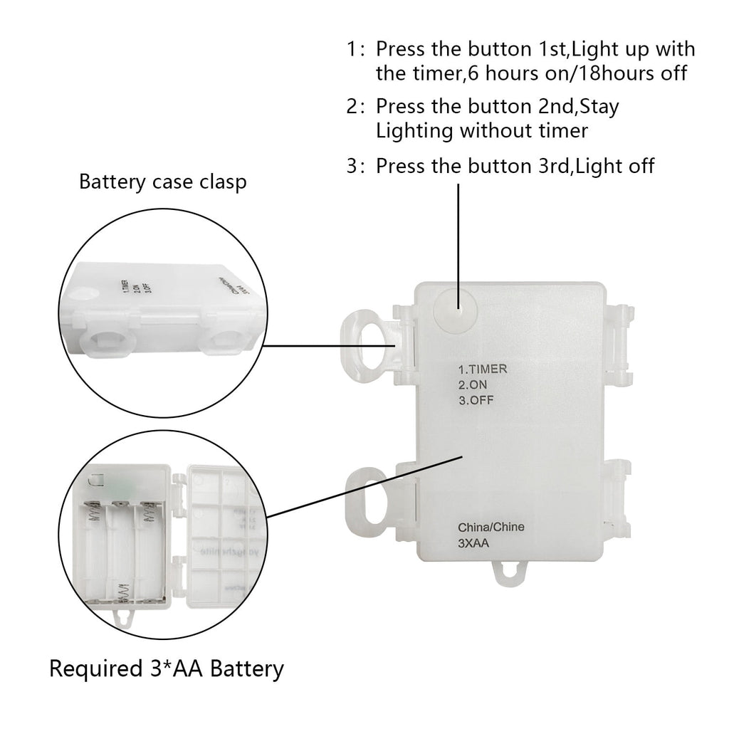 2 Pack Battery Operated Mini Lights,Indoor Led Fairy Lights with Timer 6 Hours on/18 Hours off for Wedding Party Decorations,50 Count Leds,17 Feet Silver Wire(Cold White)