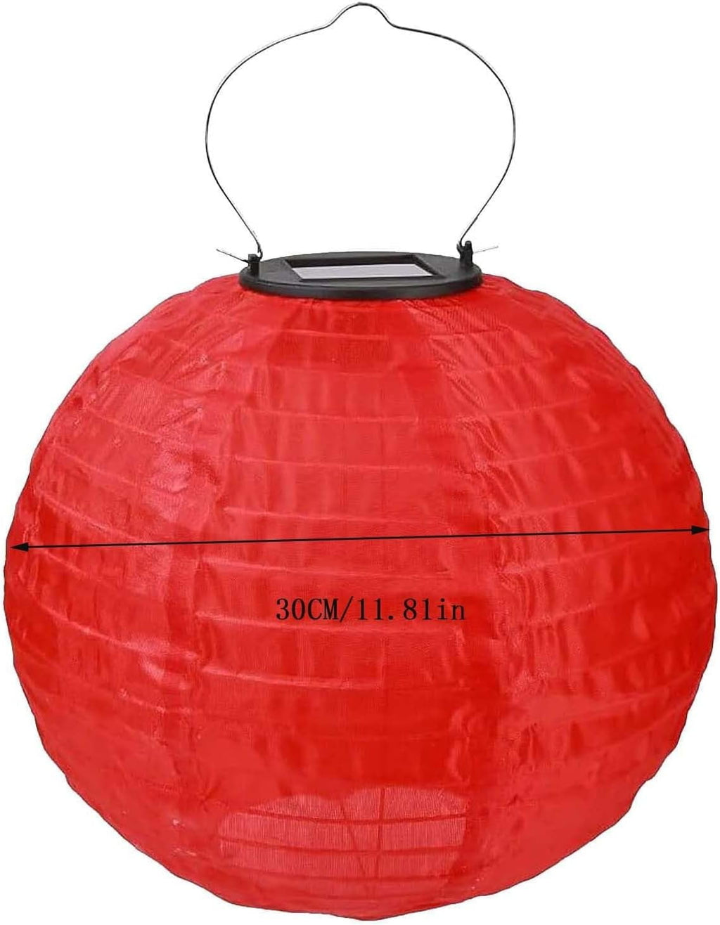 POPUQS White Solar Powered Outdoor Hanging Lanterns, Chinese Traditional 12 Inch