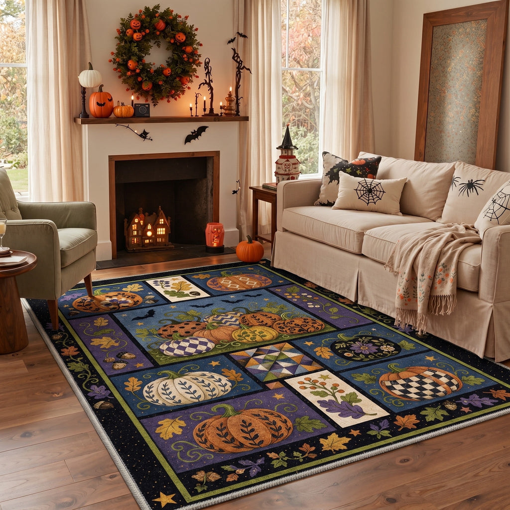 GENIMO 2'x7' Halloween Runner Rug, Washable Non Slip Soft Vintage Witch Indoor Outdoor Hallway Runner for Porch Patio Kitchen Entryway, Retro Sepia