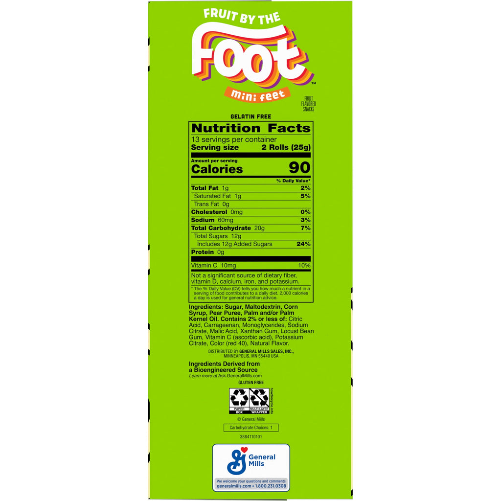 Fruit by the Foot Mini Feet Bloody Mummy Fruit Flavored Snacks, Halloween Treats, 26 Count