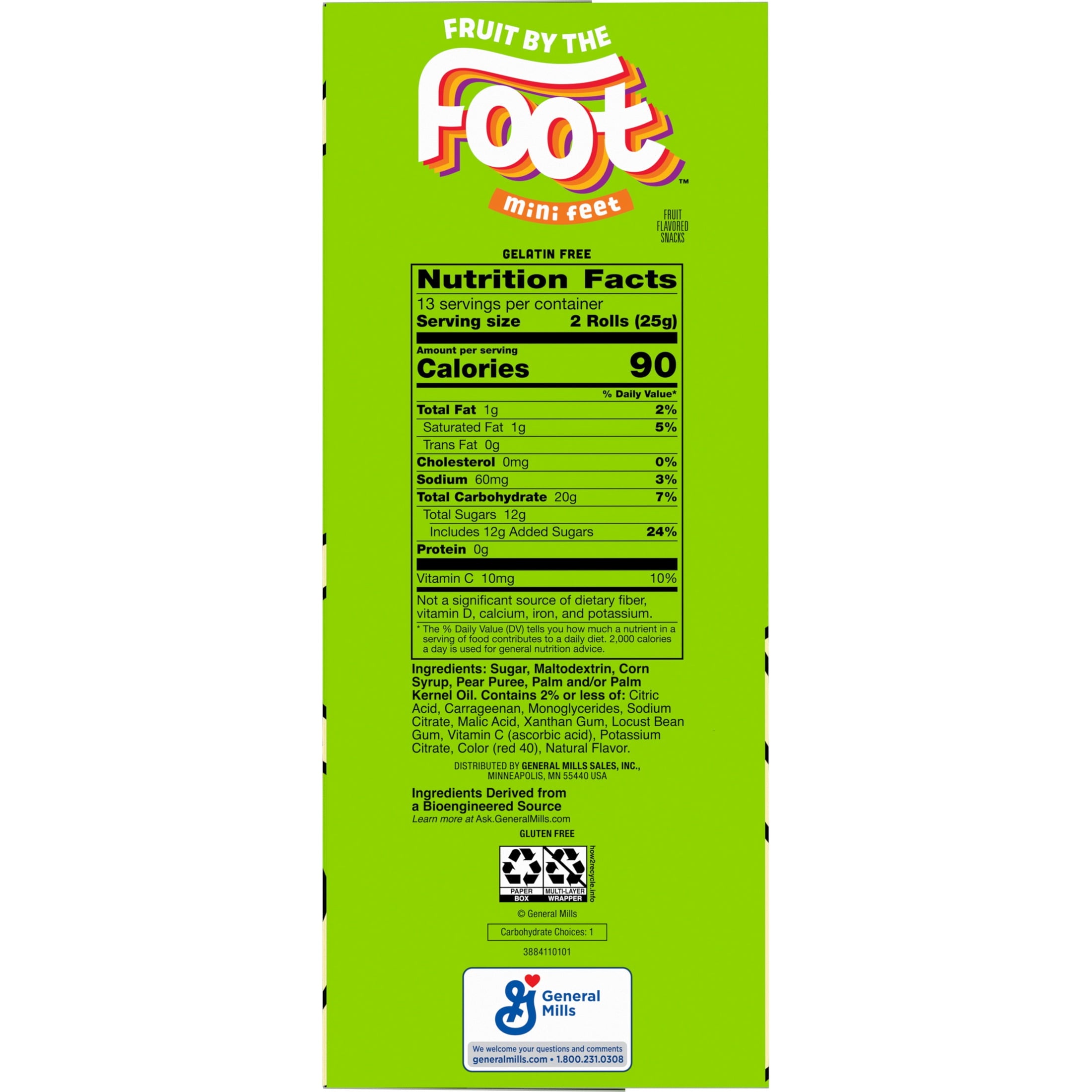 Fruit by the Foot Mini Feet Bloody Mummy Fruit Flavored Snacks, Halloween Treats, 26 Count