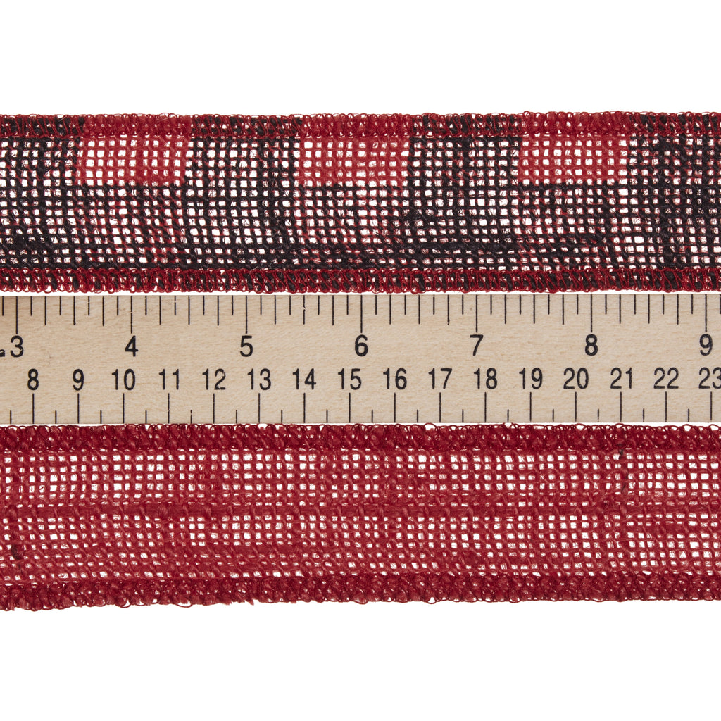 Love, Laugh, Craft Burlap Ribbon Set, 1.5"W x 3-Yds, Natural/White Stripe