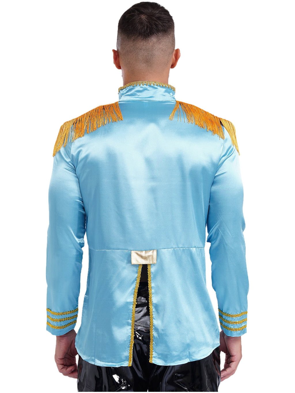 Eandarui Men's Halloween SGT Sergeant Pepper Costume Jacket Fancy Dress Hippie Music Star 1960s Shirt Red S