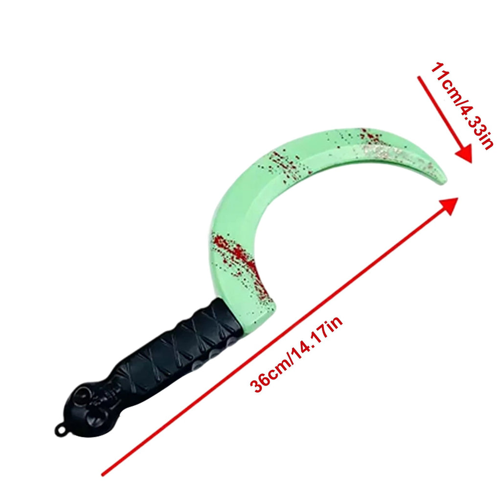 Glow in the Dark Plastic Bloody Cleaver Prop, Realistic Fake Horror Knife Costume Accessory for Halloween Party Haunted House Cosplay Decor