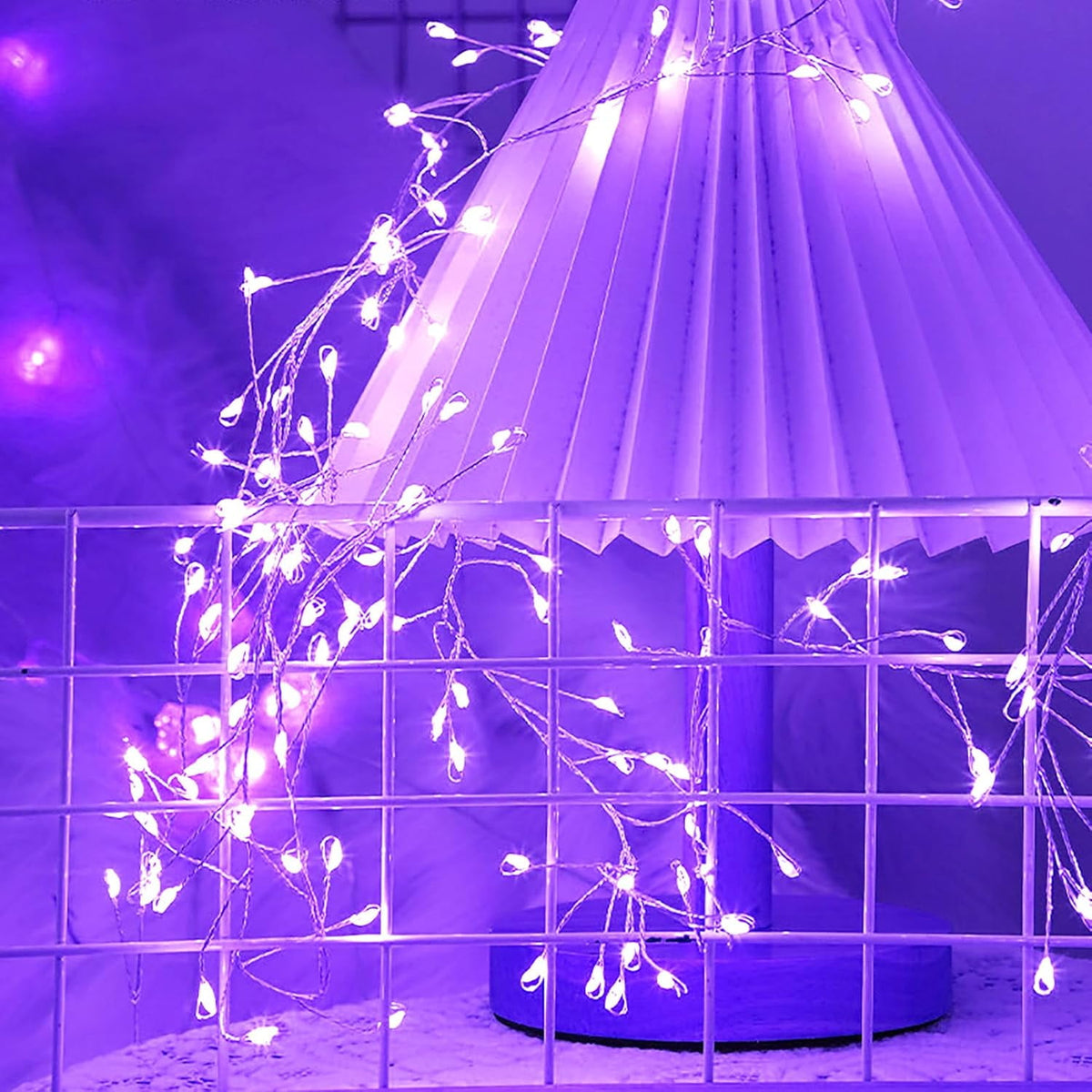 Mini Firecrackers String Light 19.68Ft 200 LED USB Operated 8 Modes Cluster Chain Fairy String Lights with Remote Control Firefly Lights for Xmas Party Home Garden Decoration