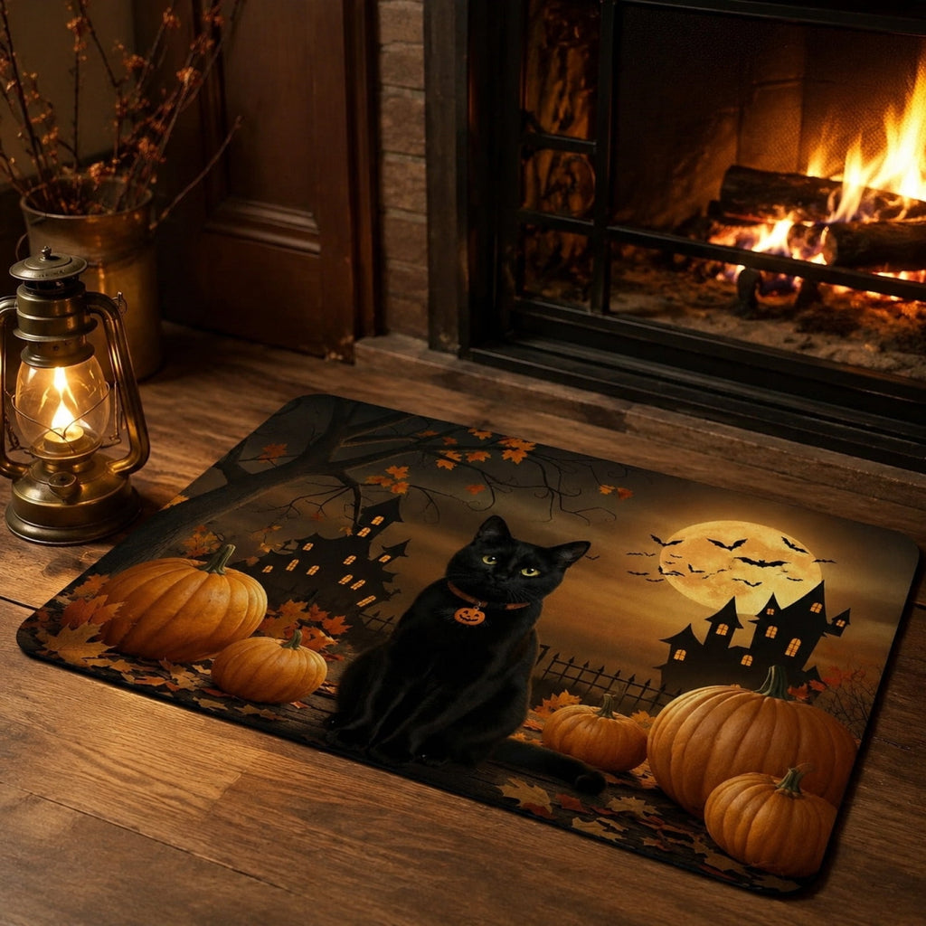WWC Halloween Door Mat, 32x20 inch Halloween Decor Thick Non Slip Ghost doormat, Entryway Rug for Fall Party Indoor Outdoor Front Porch