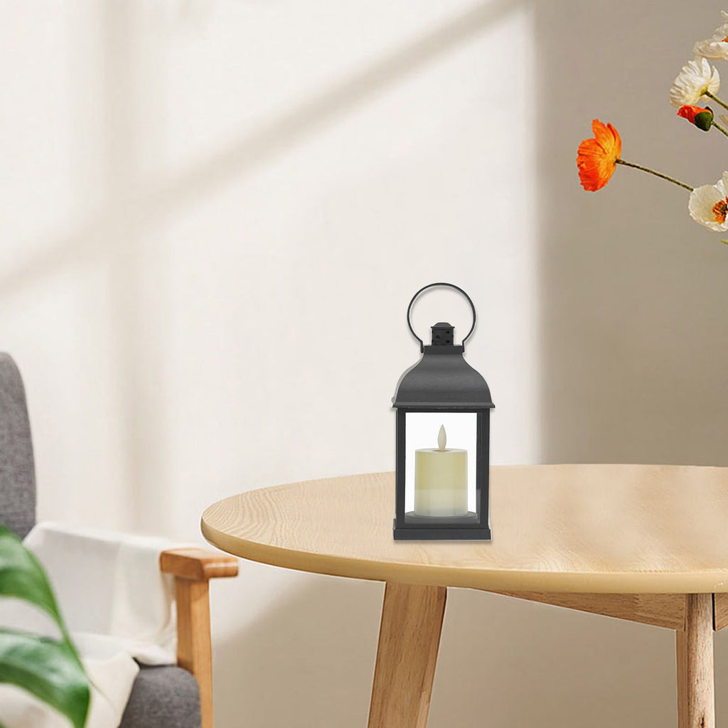 Japceit Electronic Candle Lamp, Flameless LED Wind Light, Outdoor Camping Lantern with Timer, Halloween Christmas Party Decoration, Battery Operated Candlestick for Tabletop