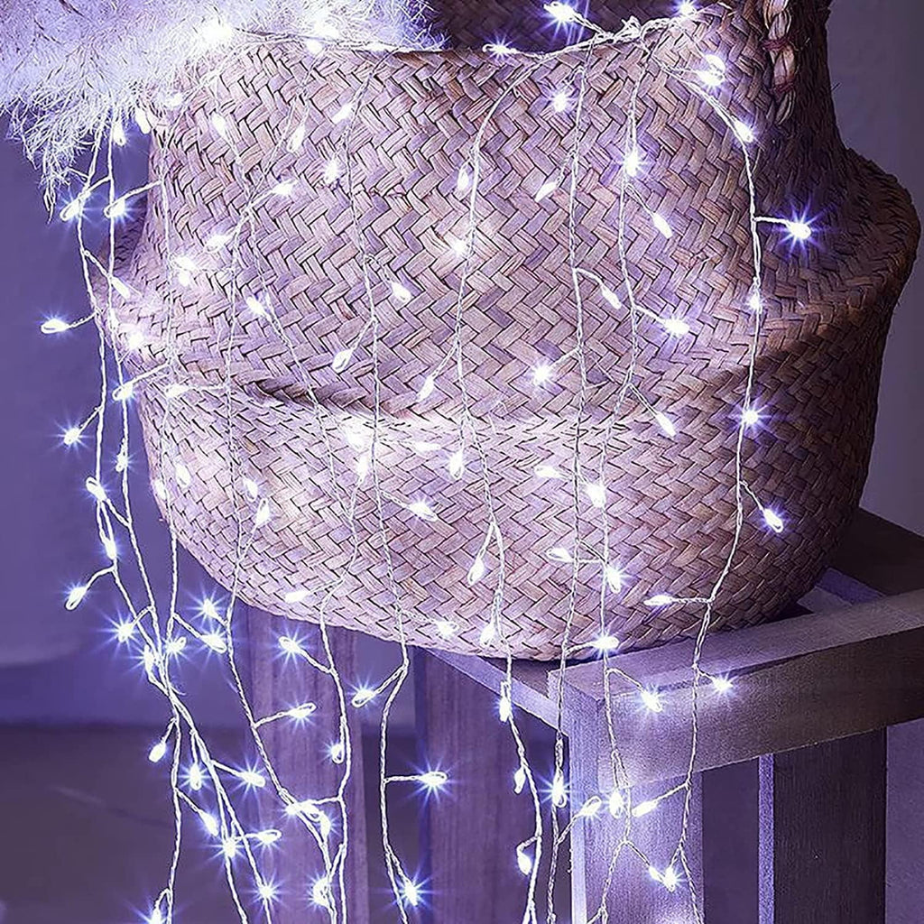 Mini Firecrackers String Light 19.68Ft 200 LED USB Operated 8 Modes Cluster Chain Fairy String Lights with Remote Control Firefly Lights for Xmas Party Home Garden Decoration