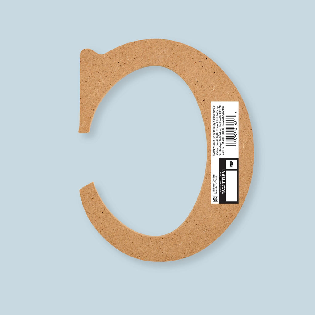 Plaid Unfinished Wood MDF 5" Letter for DIY Arts and Crafts, A