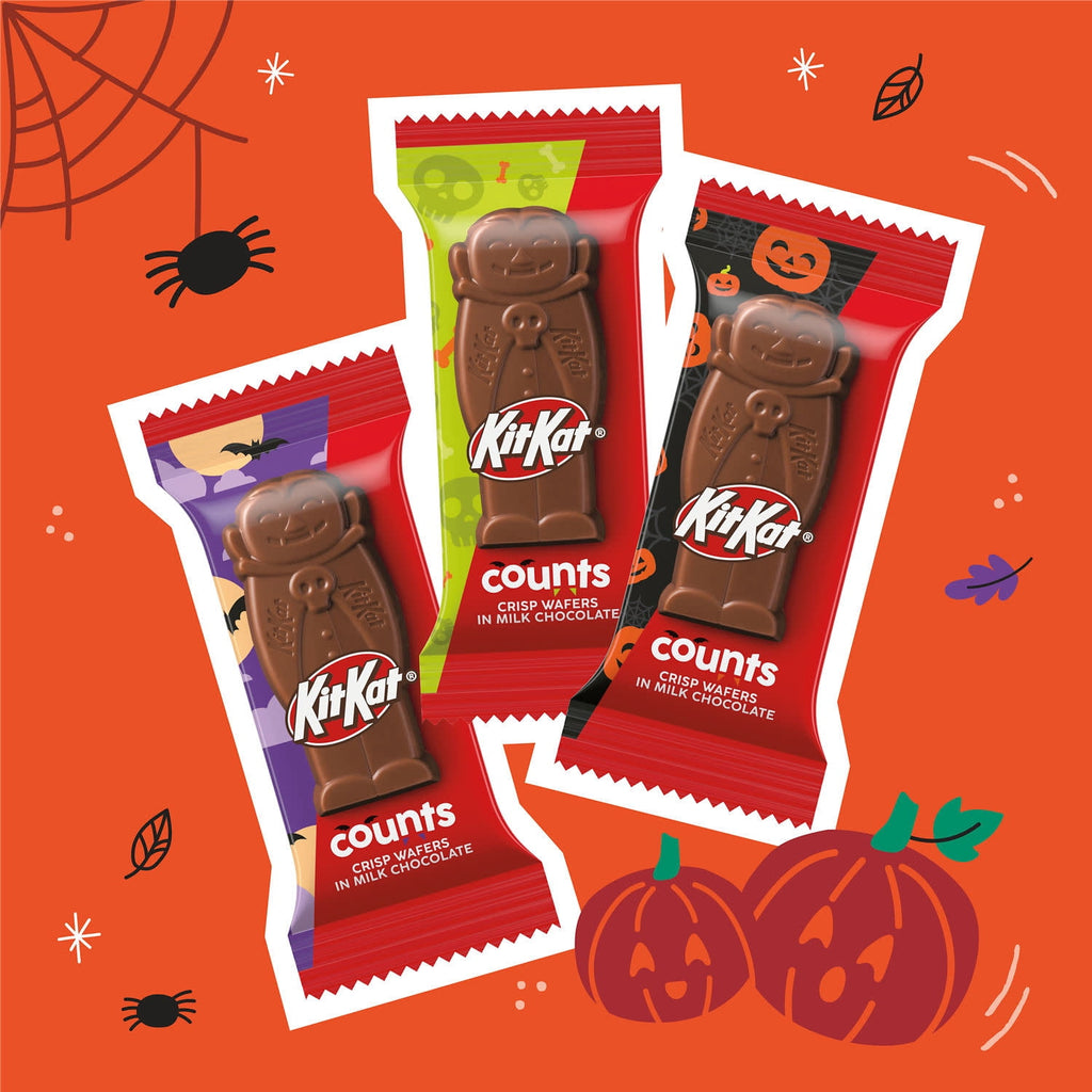 KIT KAT® Milk Chocolate Wafer Snack Size Counts, Halloween Candy Bag, 9.44 oz